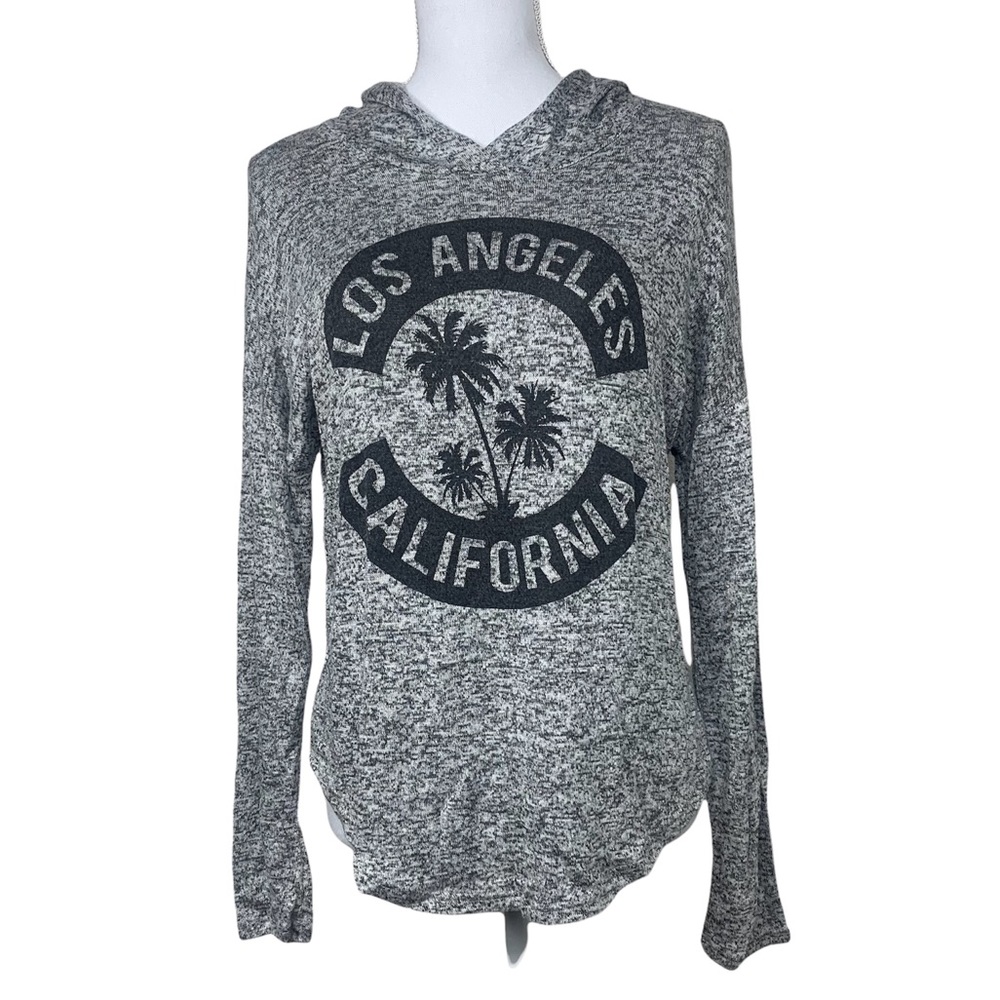 Daily Special Lightweight Semi-See through Gray hood sweater, Size Medium
